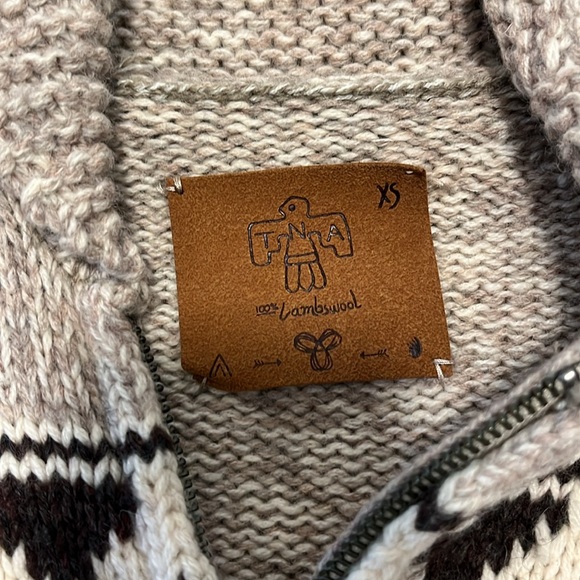 TNA lambswool sweater/zip up in XS - Picture 2 of 2